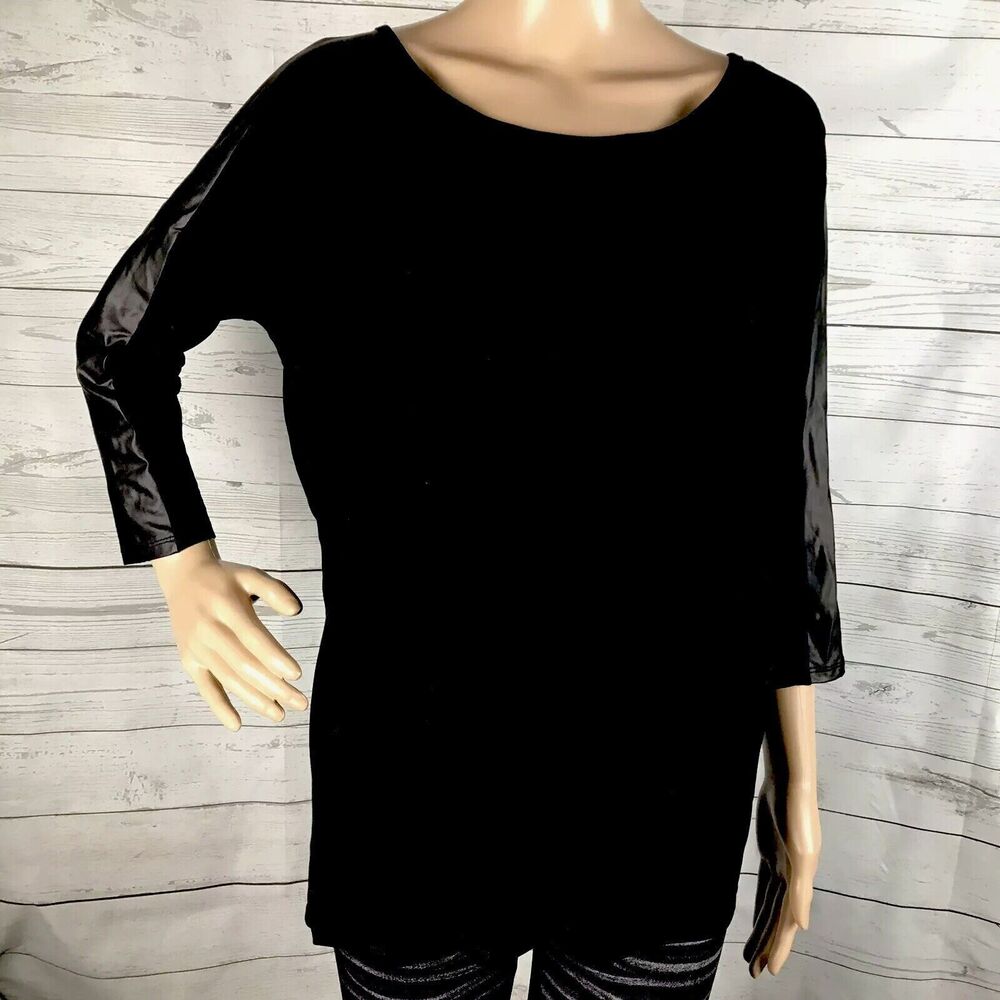 NWT Old Navy Shirt Solid Black Vinyl Striped